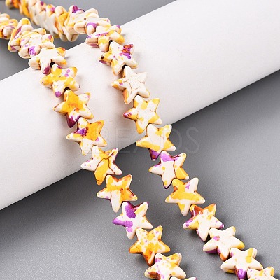 Spray Painted Synthetic Turquoise Beads Strands UNKW-T001-11J-1