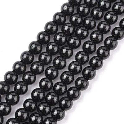 Synthetic Black Stone Beads Strands X-GSR6mmC044-1
