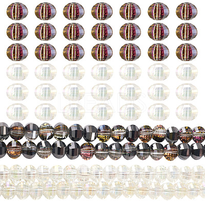 2 Strands 2 Styles Electroplate Transparent Glass Beads Strands EGLA-TA0013-68-1