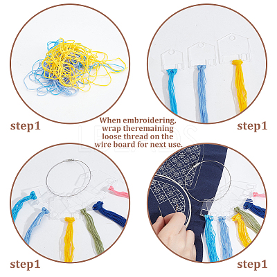 30Pcs 3 Style Acrylic Thread Winding Boards FIND-PH0018-40-1
