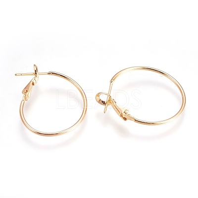 Brass Hoop Earrings EJEW-P160-03G-NF-1