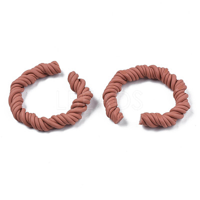 Polymer Clay Twist Rope Open Ring CLAY-N010-031-03-1