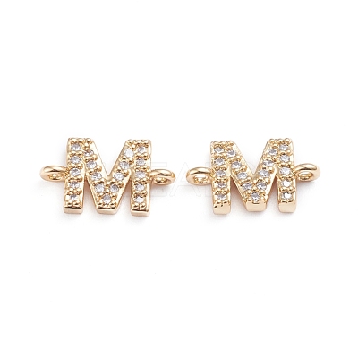 Brass Micro Pave Cubic Zirconia Letter Links ZIRC-I042-16G-M-1