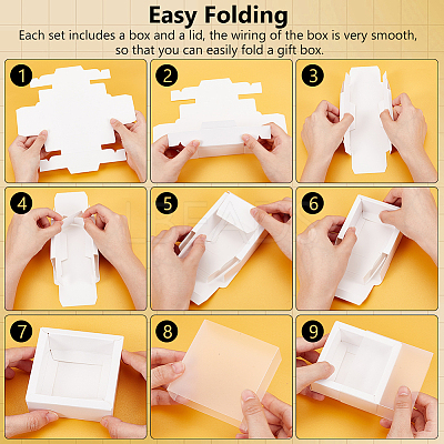 Cardboard Drawer Gift Storage Boxes with Clear Cover CON-WH0092-72C-01-1