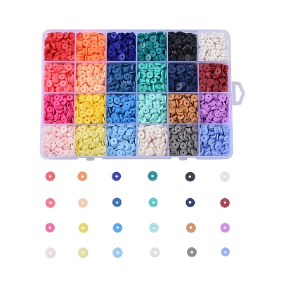 24 Colors Handmade Polymer Clay Beads CLAY-X0011-01-1