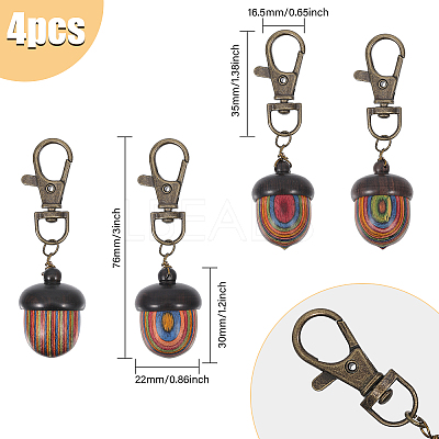 Spray Painted Wooden Pendant Decoration HJEW-AB00442-1