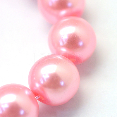 Baking Paint Pearlized Glass Pearl Round Bead Strands X-HY-Q003-4mm-53-1
