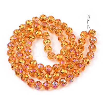 Electroplate Transparent Glass Beads Strands EGLA-N002-34C-C08-1