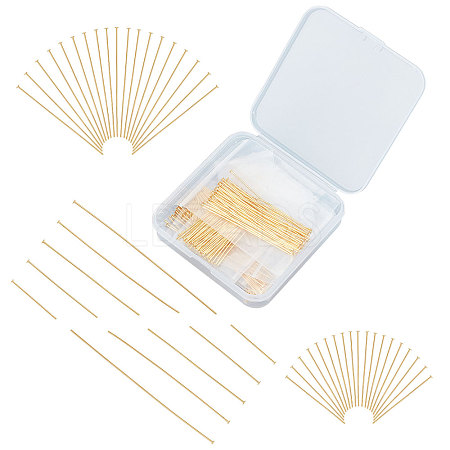 CREATCABIN 200Pcs 5 Style Brass Flat Head Pins KK-CN0001-13-1