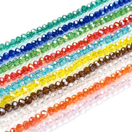 Electroplate Glass Beads Strands EGLA-X0007-01B-4mm-1