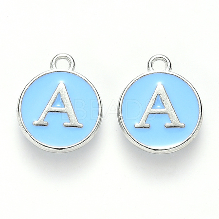 Platinum Plated Alloy Enamel Charms X-ENAM-S118-04A-P-1