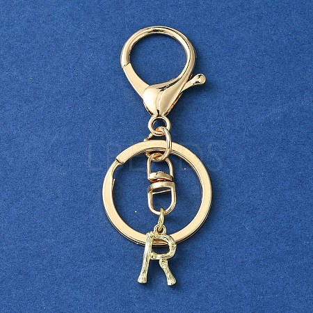 Alloy Initial Letter Charm Keychains KEYC-YW00006-18-1