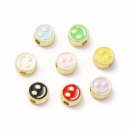 Rack Plating Alloy Enamel Beads FIND-G051-01LG-1