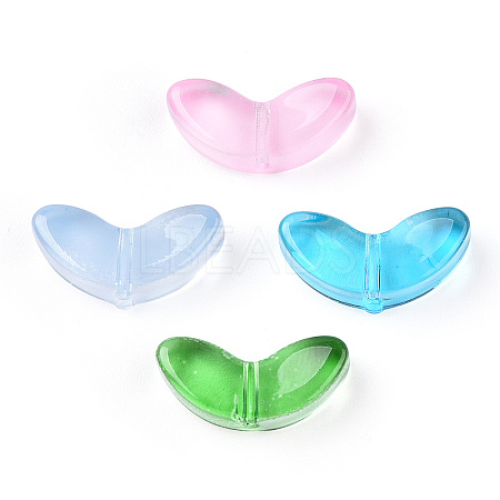 Spray Painted Transparent Glass Beads X-GLAA-T022-27-1
