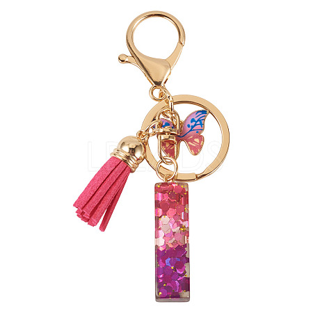 Alloy Resin Butterfly Keychains KEYC-TADJ0002-02G-I-1