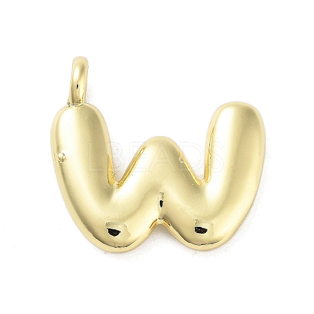 Rack Plating Brass Balloon Letter Pendants KK-C050-01G-W-1
