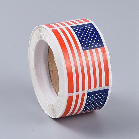 American Flag Self Adhesive Sticker Roll DIY-G025-D01-1