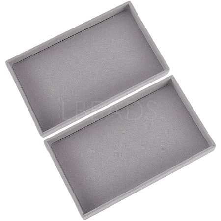 Rectangle Wood Covered with Velvet Jewelry Trinket Display Trays AJEW-WH20054-062K-02-1