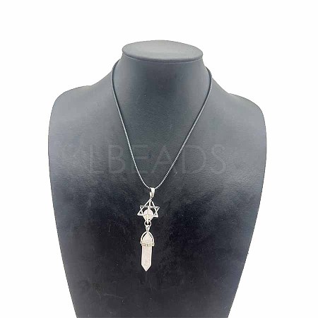 Natural Quartz Crystal Merkaba Star with Double Terminated Point Pendant Necklaces for Women KL5824-5-1