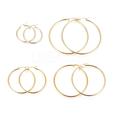 304 Stainless Steel Hoop Earrings for Women EJEW-X0015-02G-02-1