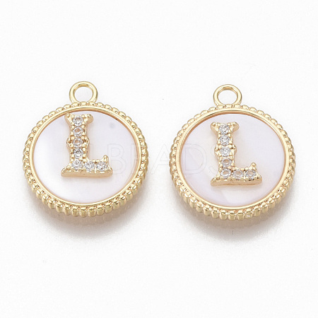 Brass Micro Pave Cubic Zirconia Pendants KK-T062-04L-NF-1