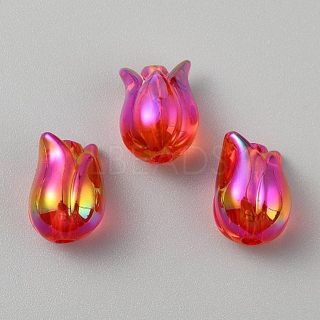 Transparent UV Plating Acrylic Beads TACR-TAC0001-09B-02-1