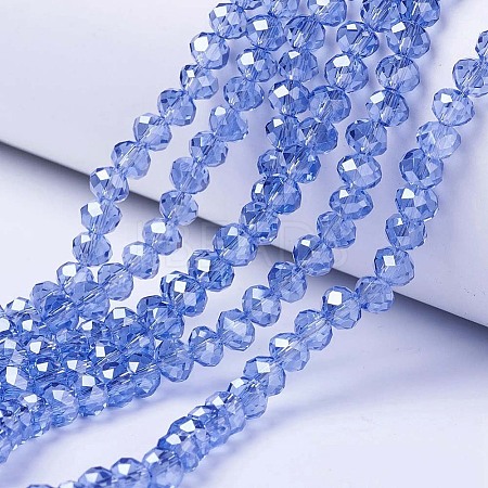 Electroplate Glass Beads Strands EGLA-A034-T8mm-A17-1