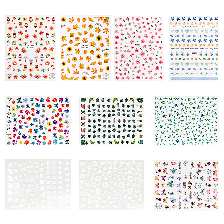 Olycraft Different Pattern Self Adhesive Nail Art Stickers AJEW-OC0001-37-1