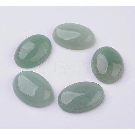 Natural Green Aventurine Flat Back Cabochons G-G741-18x25mm-14-1