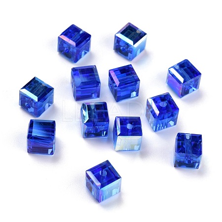 Electroplate Transparent Glass Beads EGLA-B003-01A-10-1