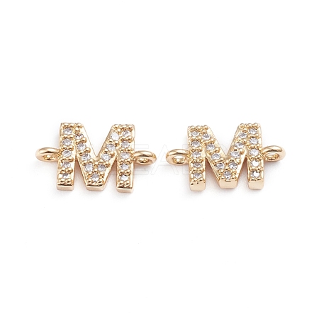 Brass Micro Pave Cubic Zirconia Letter Links ZIRC-I042-16G-M-1