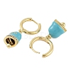 Bell Brass & Enamel Hoop Earrings for Women EJEW-U015-25G-B-2