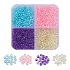 1000Pcs 4 Colors 8/0 Transparent Inside Colours Glass Seed Beads SEED-YW0001-70-1