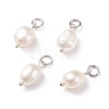 Grade B Natural Cultured Freshwater Pearl Charms PALLOY-JF01497-02-1