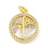 Rack Plating Brass Micro Pave Cubic Zirconia Pendants KK-G513-84G-1