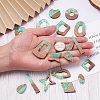 Fashewelry 30Pcs 15 Style Transparent Resin & Walnut Wood Pendants RESI-FW0001-02-12
