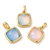 Rack Plating Brass with Synthetic Opal Pendants KK-S370-07G-1