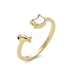 Brass Enamel Cuff Rings for Women RJEW-C126-07G-4