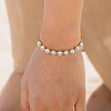 Natural Pearl & 925 Sterling Silver Curved Tube Beaded Bracelet BJEW-Z025-01G-3