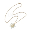 Glass & Glass Pearl Beads Pendants Necklaces for Women NJEW-MZ00106-01-4