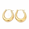 Ion Plating(IP) 304 Stainless Steel Chunky Oval Hoop Earrings for Women X-EJEW-F283-08G-1
