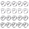 20Pcs 4 Styles 304/201 Stainless Steel Open Cuff Ring Findings STAS-ME0003-06-1