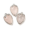 Natural Rose Quartz Faceted Pendants G-M431-06P-03-1