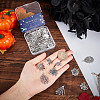 54Pcs 9 Styles Halloween Jewelry Tibetan Style Alloy Pendants FIND-SC0004-40-3