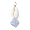 Natural Cowrie Shell & Plastic Shell Shape Pendants PALLOY-JF03795-3