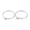 316 Surgical Stainless Steel Circle Wire Hoop Earring Findings STAS-J025-01B-P-2