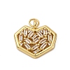 Brass Micro Pave Cubic Zirconia Pendants KK-P308-17G-1