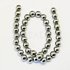Non-magnetic Synthetic Hematite Beads Strands G-S096-12mm-3-2
