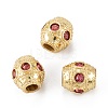 Brass Micro Pave Cubic Zirconia Beads ZIRC-P088-11G-2