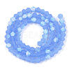 Imitation Jade Bicone Frosted Glass Bead Strands GLAA-F029-JM4mm-A04-2